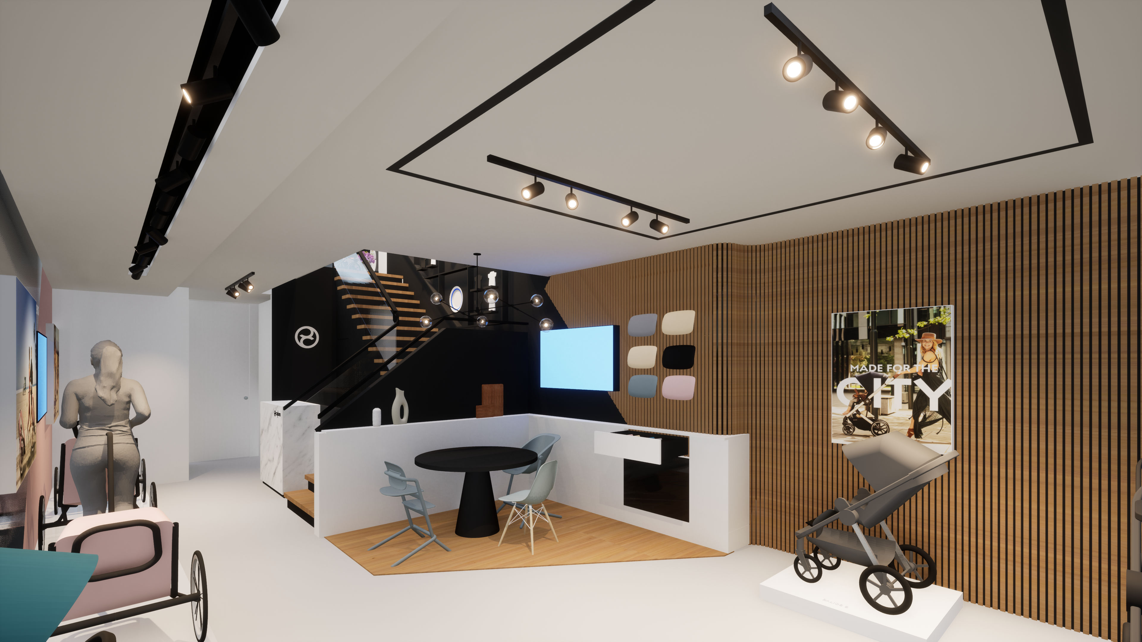 Cybex Flagship — Amsterdam, NL gold render