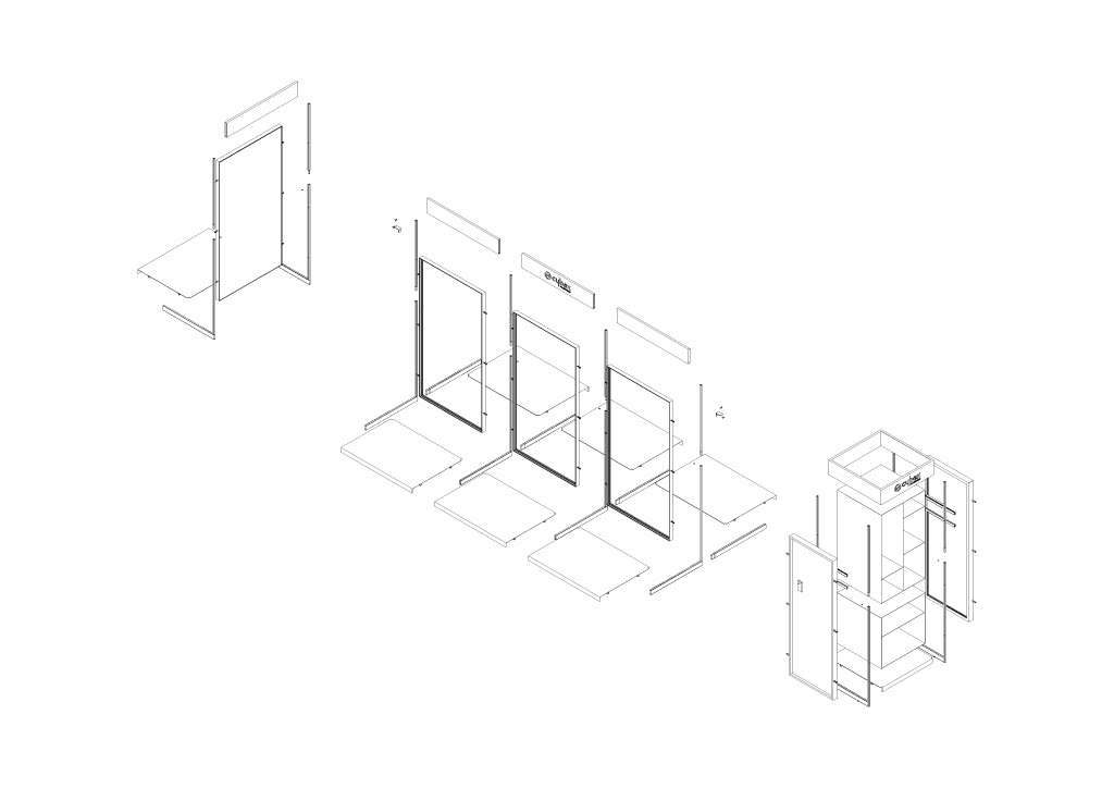 Modular Retail POS exploded 3D