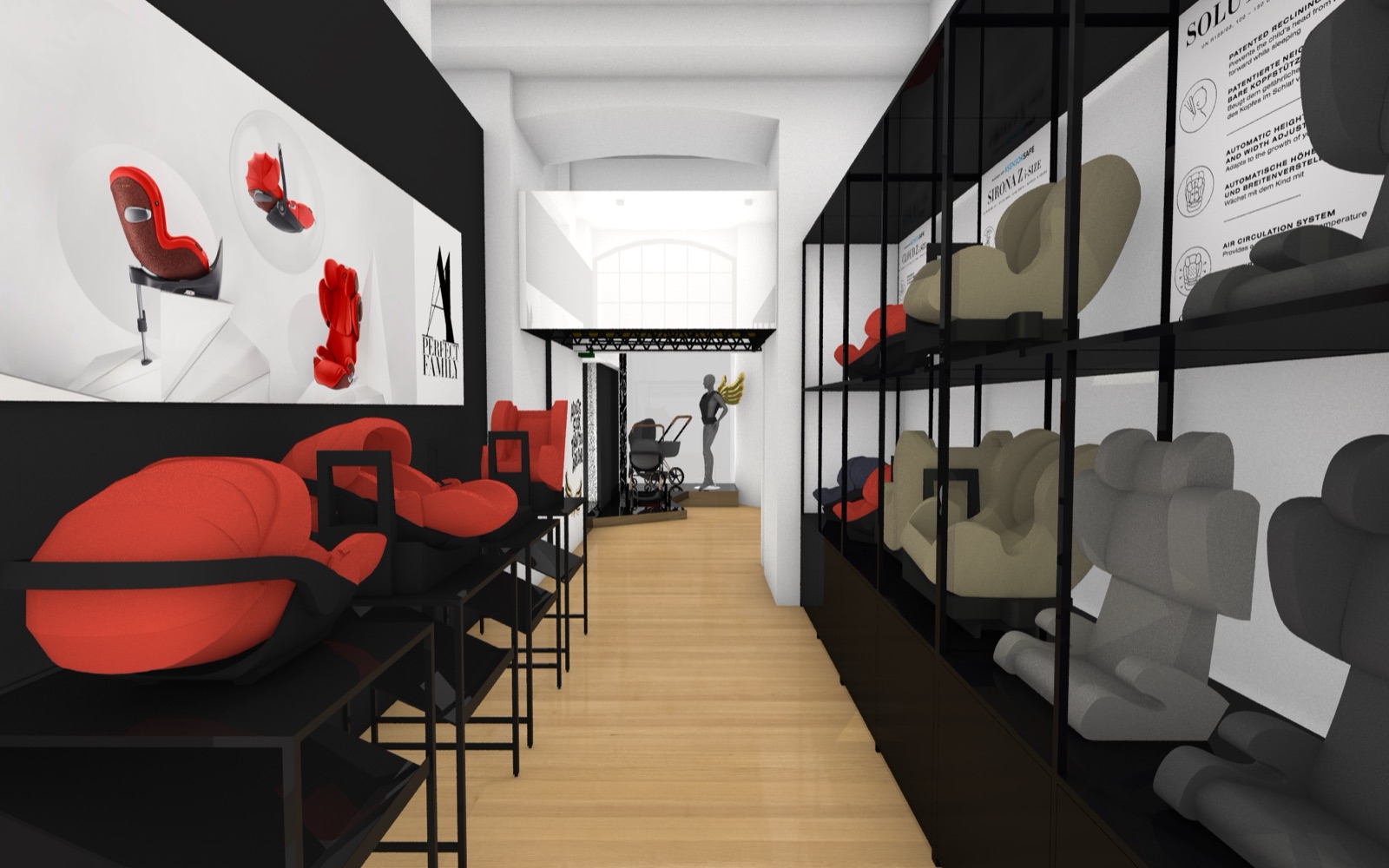 Cybex Store Renovation — Milan, IT child safety rendering