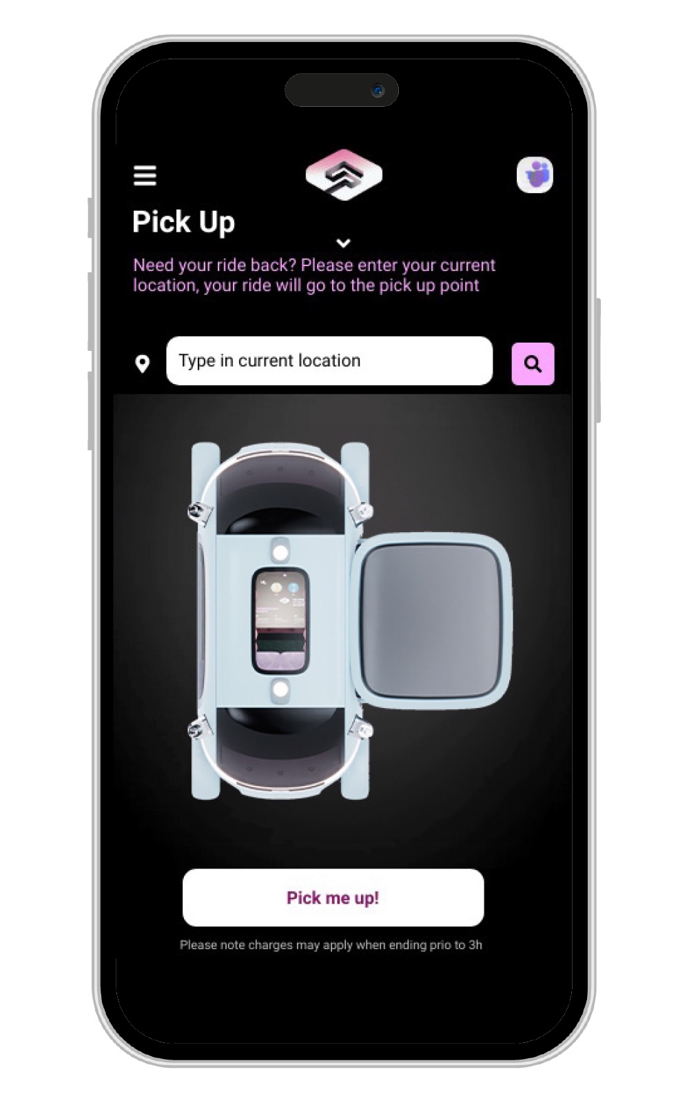 S-WAY — Autonomous Dating Ride APP interface 01