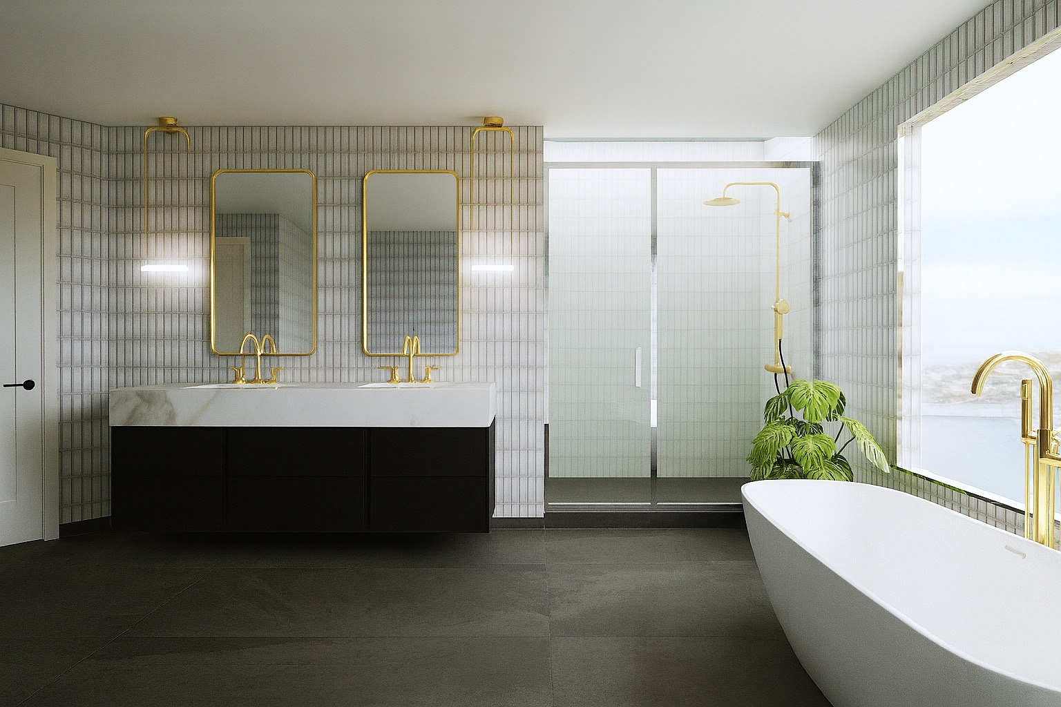 The Home Team AI-enhanced rendering modern 02 bath