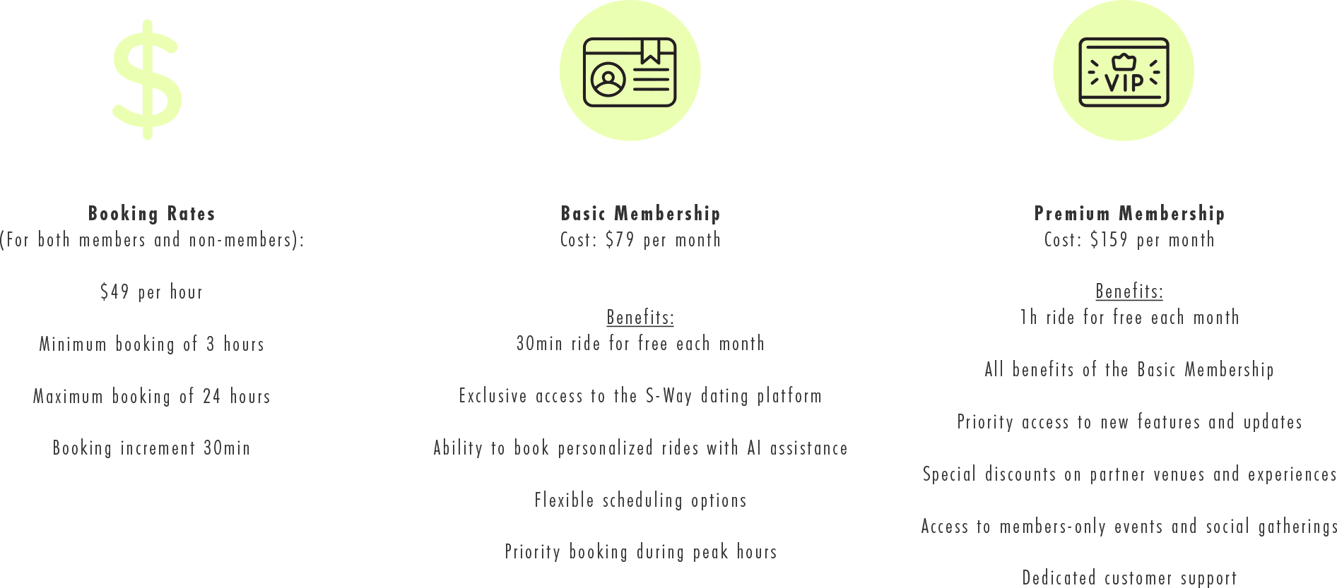S-WAY — Autonomous Dating Ride memebership structure
