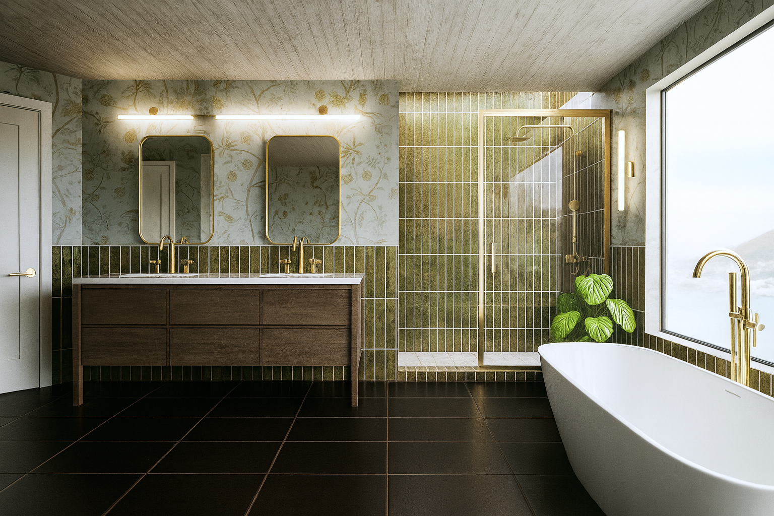 The Home Team AI-enhanced rendering midcentury 02 bath